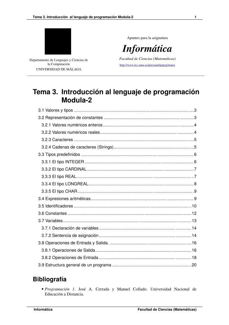 Imágen de pdf Tema 3. Introducción al lenguaje de programación Modula-2